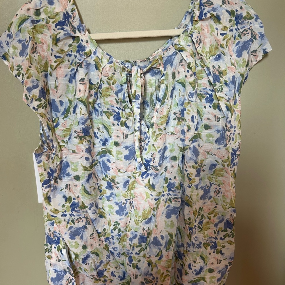 Lauren Conrad Floral Women's Top - Blue, Green, Pink